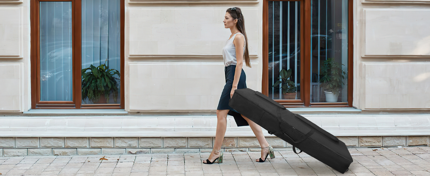 Amazon.com: ORKELS 61-Key Keyboard Case with Wheels & Adjustable